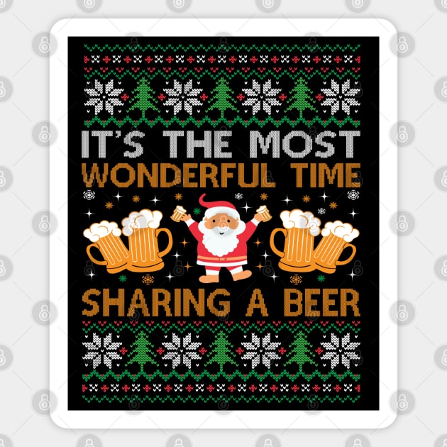 its the most wonderful time sharing a beer Magnet by MZeeDesigns